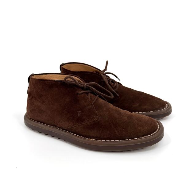 Tod’s Brown Suede Gommino Pebble Sole Chukka Desert Boots Tod main image 2